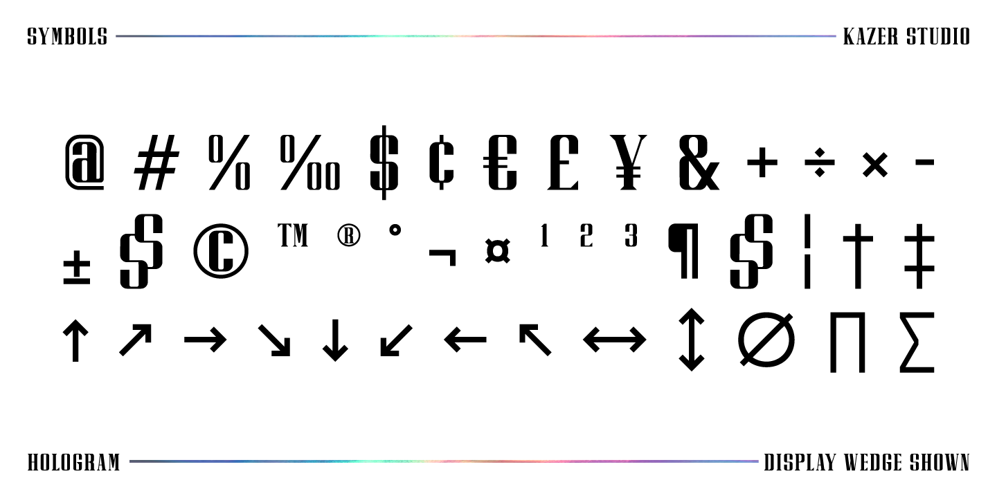Przykład czcionki Hologram Serif
